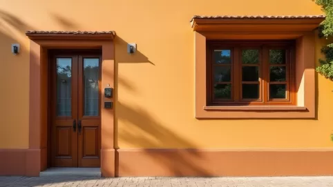 Brązowe okna jaka elewacja